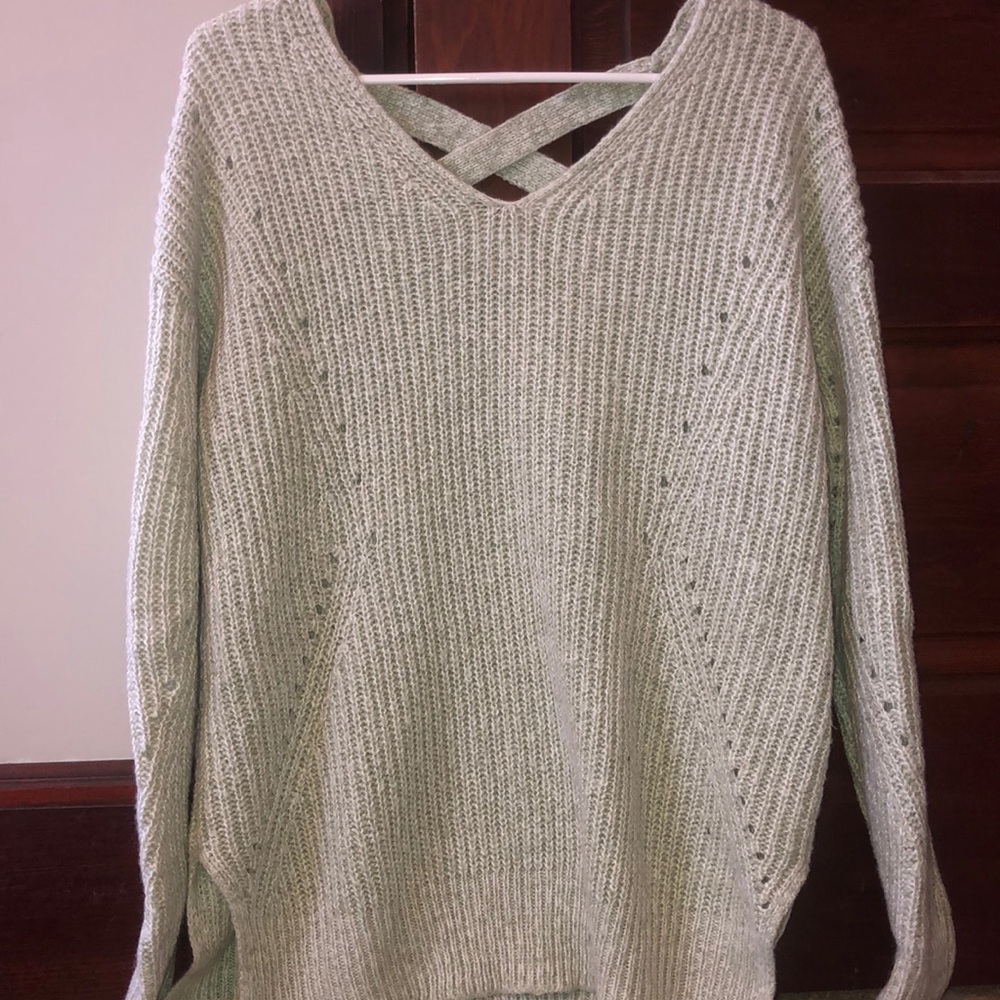 Light green v-neck sweater